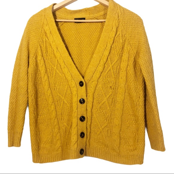 topshop yellow cardigan